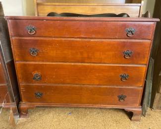 Antique Chippendale Pine Four Drawer Chest