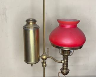 Manhattan Brass Student Lamp with Red Dome