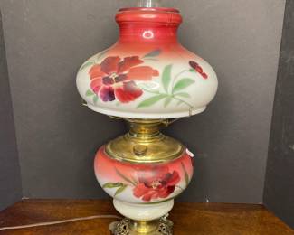 Antique Hand Painted Gone with the Wind Lamp