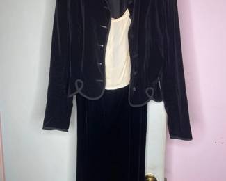 Womens Velvet Jacket & Skirt