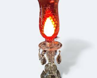 Vinatage Cranberry Glass Lamp