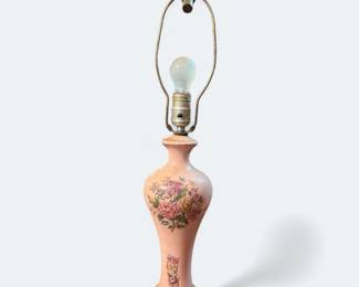 Vintage Pink Floral Lamp
