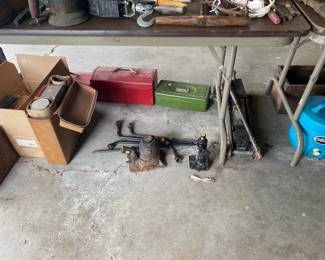 TOOL BOXES, TACKLE BOXES, JACKS, CROWBARS, THERMOS, ETC......