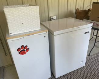 Dorm size fridge and small chest freezer