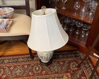 More stem ware and lamp