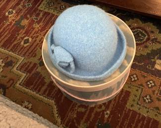 Several vintage hats including Stevens beaver blend and Pendleton houndstooth men’s hats