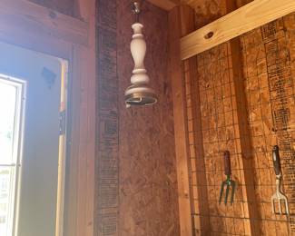 Lamp in shed.