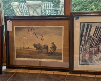 Terry Redlin “Homeward Bound”
Les Kouba “Fall Plowing” (signed and numbered)
“Break in the Storm”