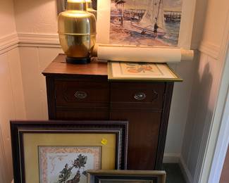Oak hidden bar cabinet