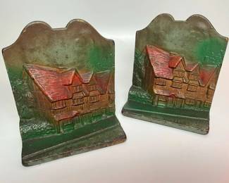 86 Vintage Cast Iron Shakespeare House Bookendsmin