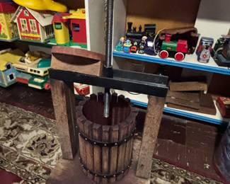 A small wood wine press