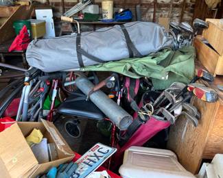 Garage Items including sporting goods