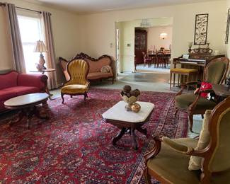 The Formal Living Room with Victorian Furniture that has been in the family for over 100 years