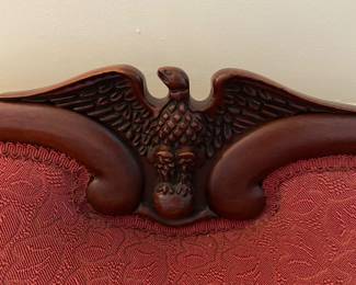 Carved Eagle detail on Victorian sofa