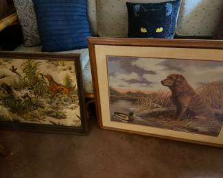 Dog and hunt scene art