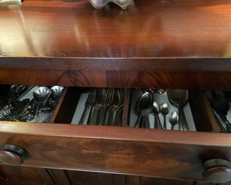 Divided center drawer