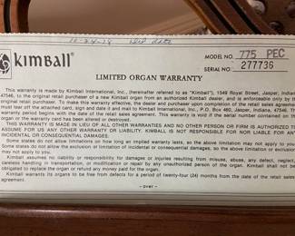 Original Warranty dated 1978