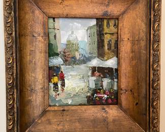 Oil on canvas in lovely wood frame, Venice scene