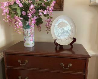 Dresser with top drawer that folds out to a desk