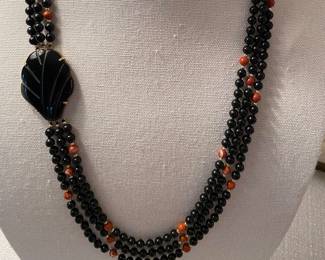 Black onyx and jasper necklace