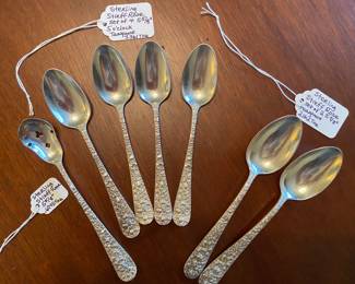 Stieff Rose sterling silver repoussee spoons