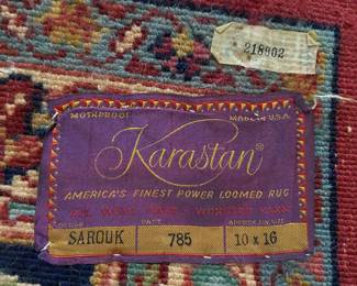 Karastan Sarouk 10 foot x 16 foot worsted wool rug