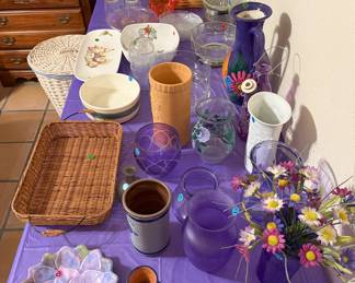 Vases, Platters, Glasses & Vintage Glasses