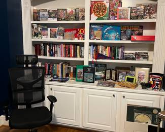 Xchair office chair, puzzles, games, books, misc