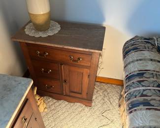 2 marble Top side cabinets