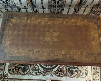 Parquet inlay coffee table