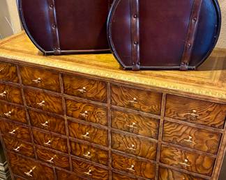 Italian apothecary chest with leather top