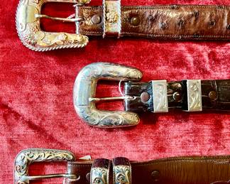 Western Sterling and gold belt buckles.