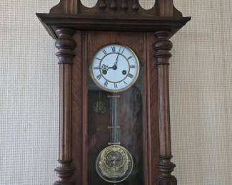 75 AntiqueWallClockwArtNouveauWomanPendulumRomanNumerals