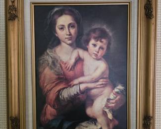 90 FramedMadonnaChildPrintAfterBartolomEstebanMurillo