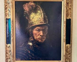40 FramedReproductionofManinaGoldenHelmetAfterRembrandt
