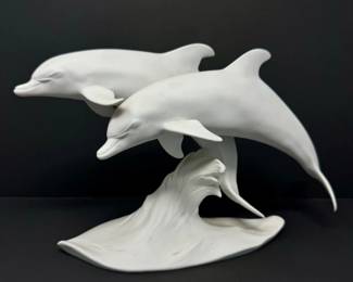 62 KaiserWGermanyBisquePorcelainDolphinsFigurine