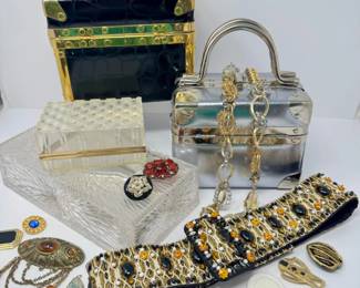 52 VintageVanityCasesButtonsCostumeJewelryBeltsMore