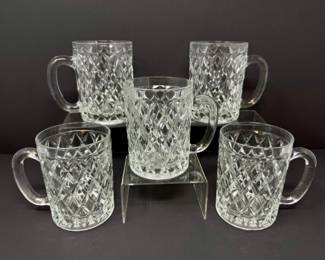 14 FrenchPressedGlassMugsDiamondPatternPaulSebastianStyle