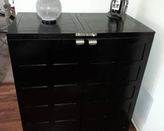 Crate & Barrel bar cabinet