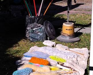 Janitorial and house cleaning items - wool dusters, feather dusters dust mop heads, string and cloth mop heads, 17inch and 20inch floor scrubber with pads   we have lots of items for ... cheap!! Come see