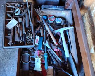Old tools found in back of a track in a junk yard