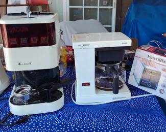 Household items Espresso machine, coffee makers, new toaster, waffle maker, hot coffee thermal carafe