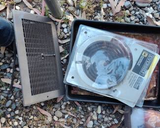 we have an array of house maintenance items like heater vents, stove electric burner elements, burner rings, stove new electric cords, washer hoses, dryer electric cords