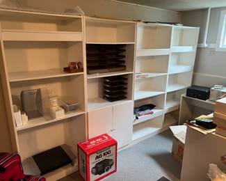 White Laminate Storage Shelving Units (Multiple Pieces)