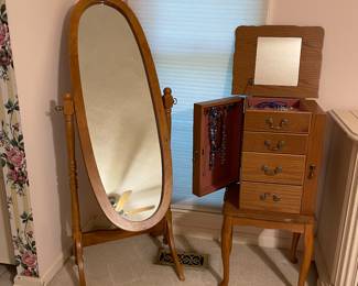 jewelry box & cheval mirror