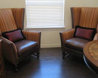 Leather and fabric chairs