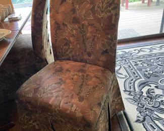 closeup of dining room chairs