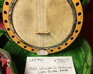 1920’s William O Schmick Lyric Guitar Banjo $750
Available for purchase before sale date. Call Bill Anderson 615-585-9301