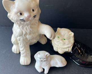 assorted cat figurines