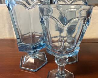 Fostoria Virginia light blue - eight of each size glass 